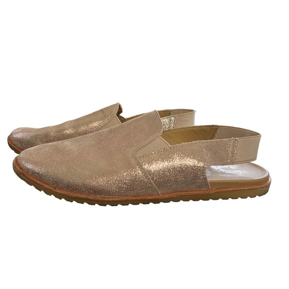 Sorel Ella Rose Gold Metallic Leather Slingback Slip On Mule Womens Sz 9‎ - Picture 1 of 7